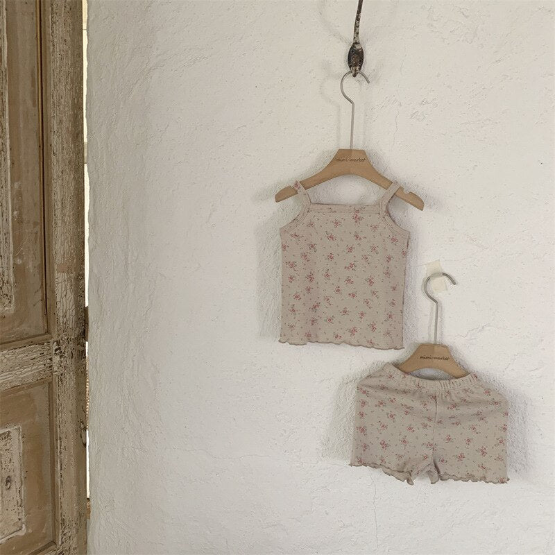 Retro Floral 2pc Pajama Shorts Set