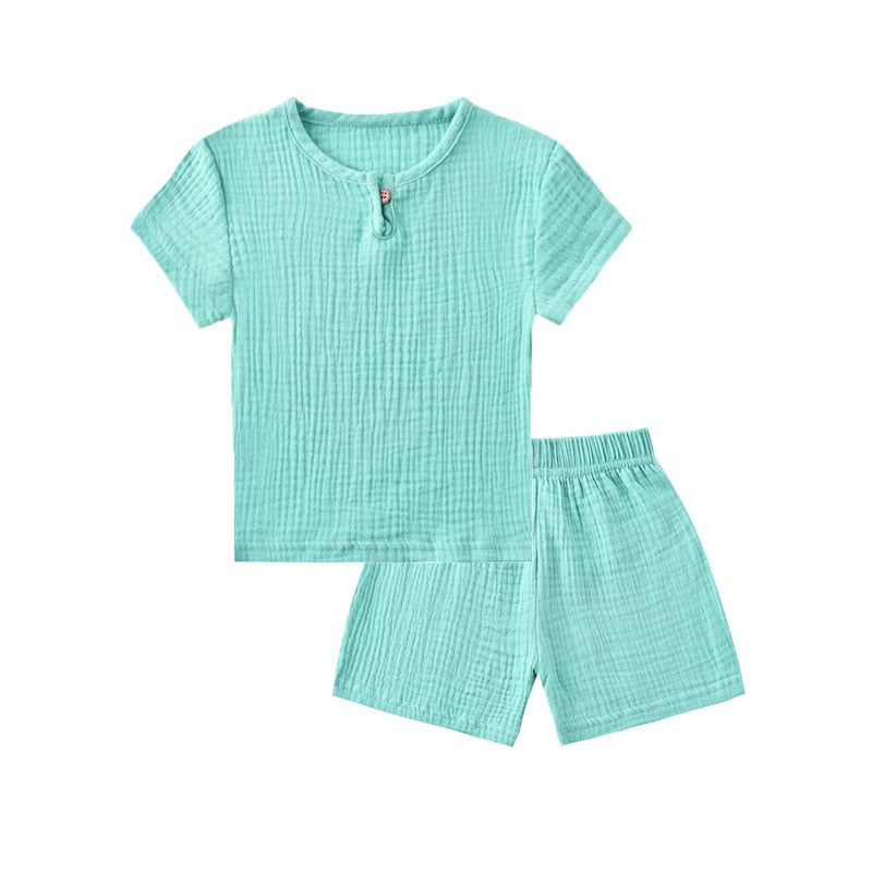 Linen 2 pc Short and Tshirt Set