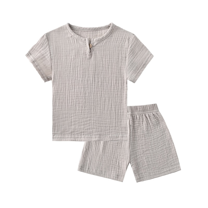 Linen 2 pc Short and Tshirt Set