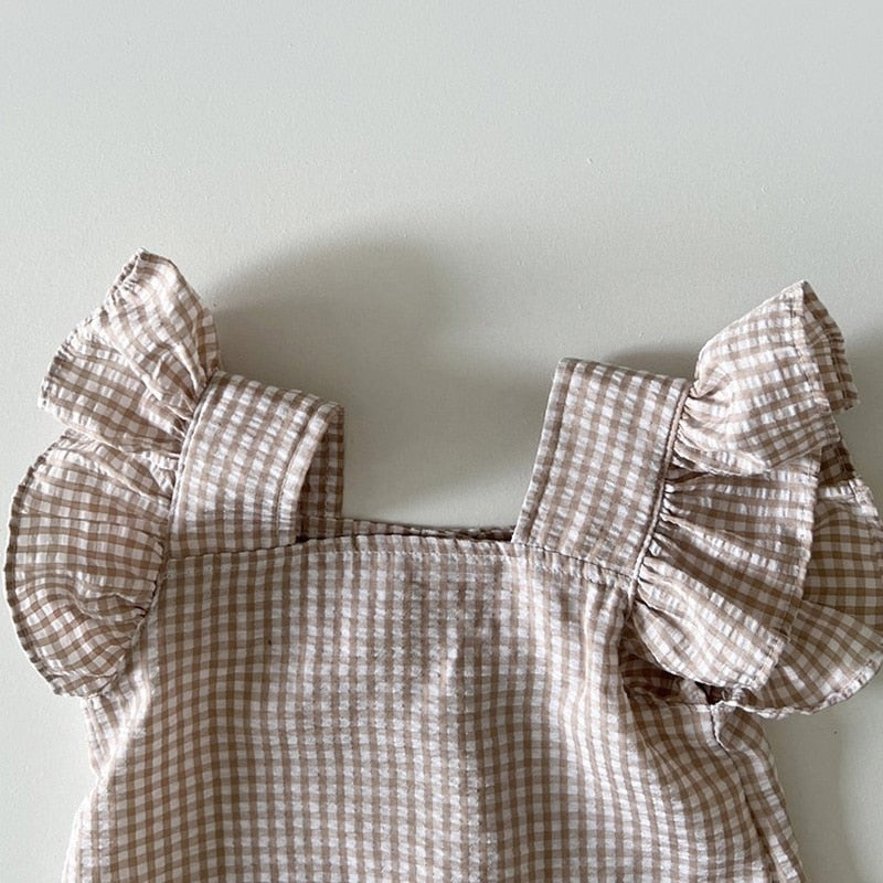 Checkered Ruffle Tee and Shorts 2Pcs