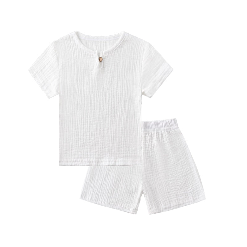 Linen 2 pc Short and Tshirt Set