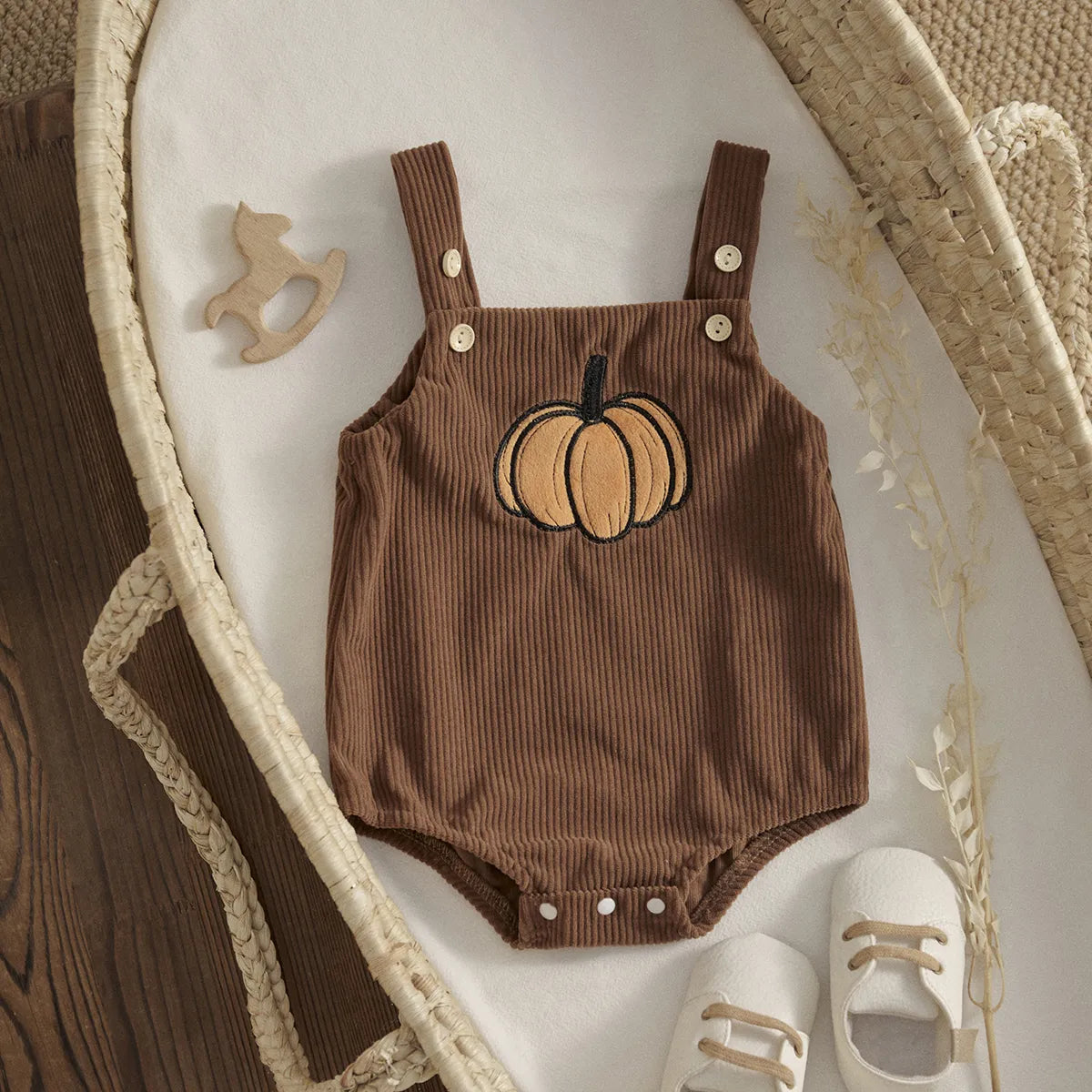 Pumpkin Corduroy Overalls