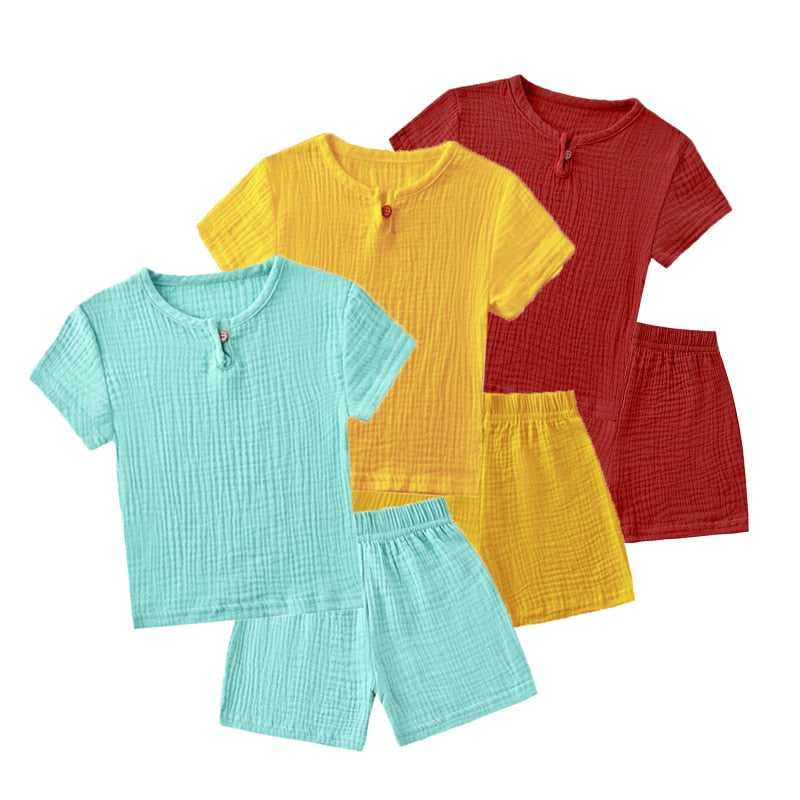 Linen 2 pc Short and Tshirt Set