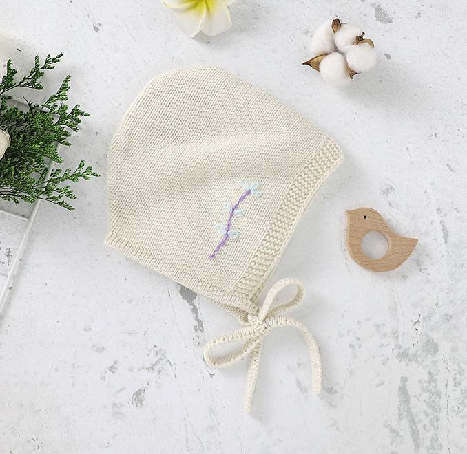 Soft Knitted Embroidered Baby Hat