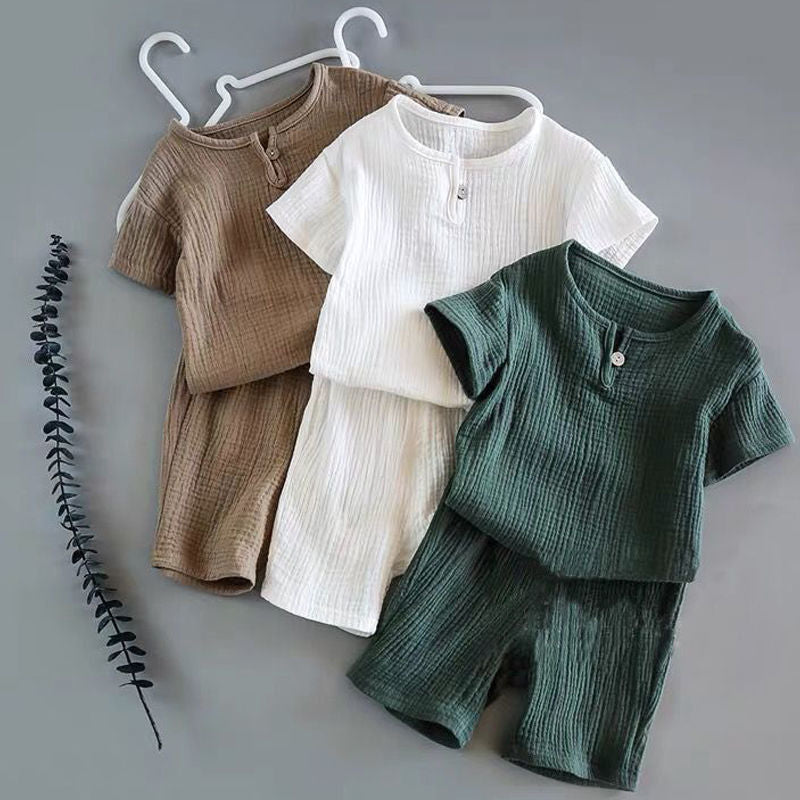 Linen 2 pc Short and Tshirt Set