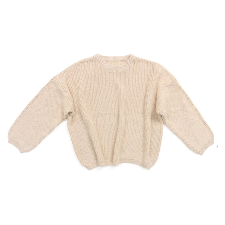 Solid Knit Wool Crewneck Sweaters