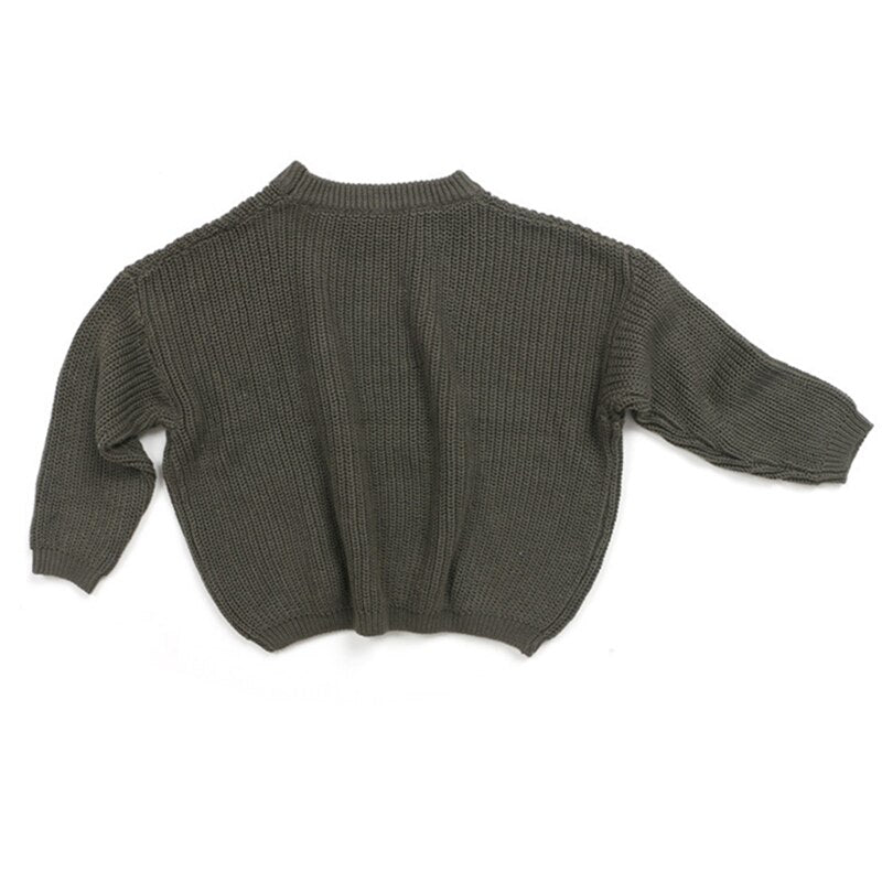 Solid Knit Wool Crewneck Sweaters