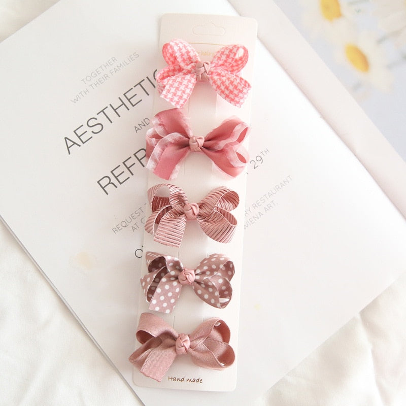 10/5Pcs Bowknot Hair Clips Baby