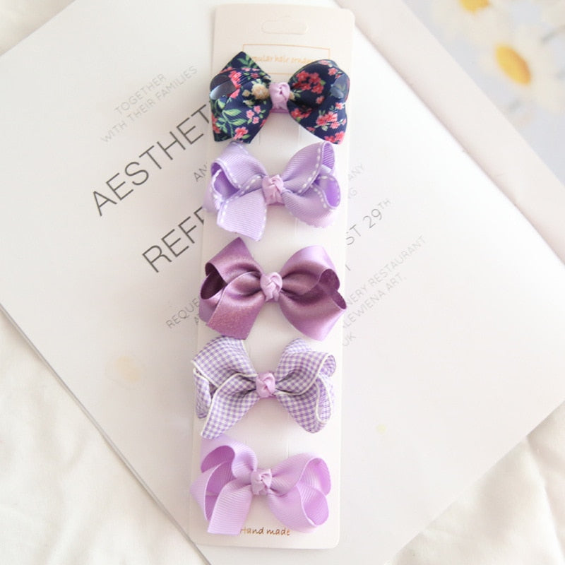 10/5Pcs Bowknot Hair Clips Baby