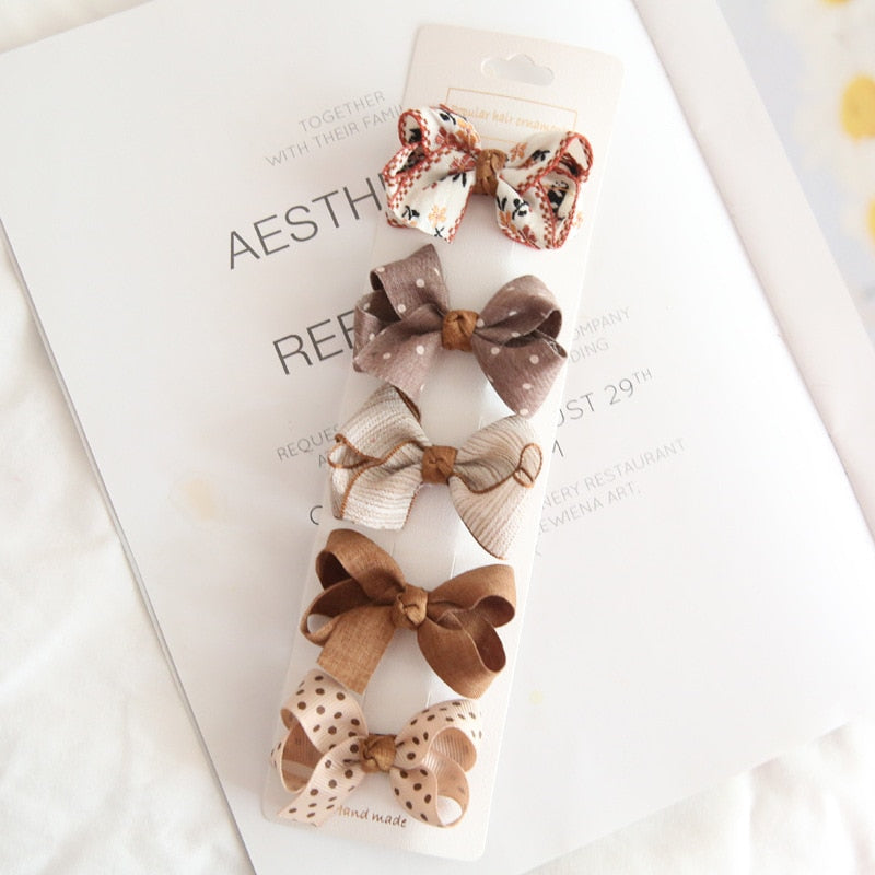 10/5Pcs Bowknot Hair Clips Baby