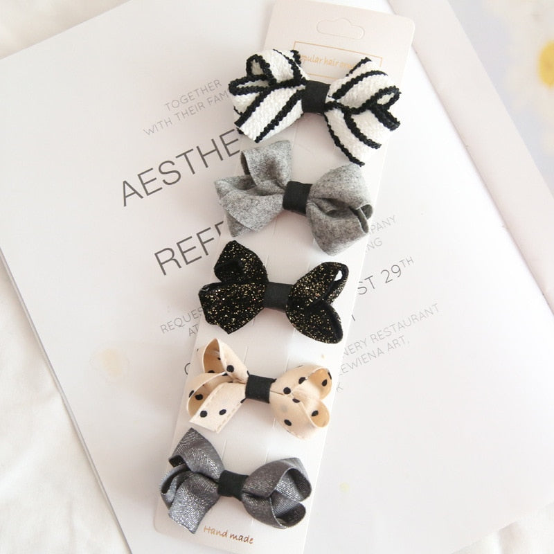 10/5Pcs Bowknot Hair Clips Baby