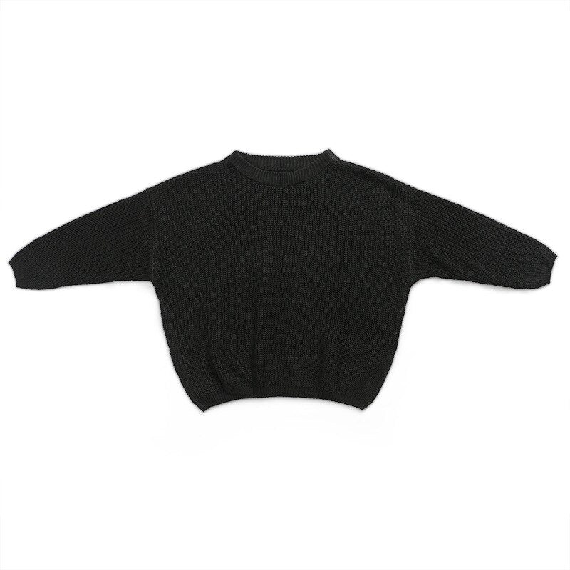 Solid Knit Wool Crewneck Sweaters