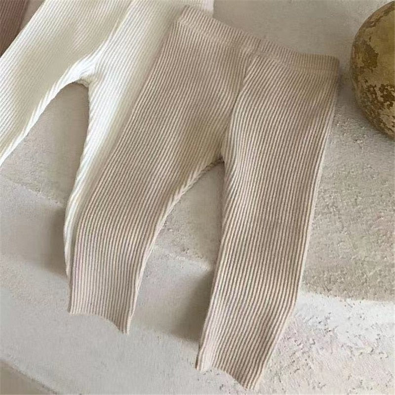 Cotton Ribbed Legging Pants