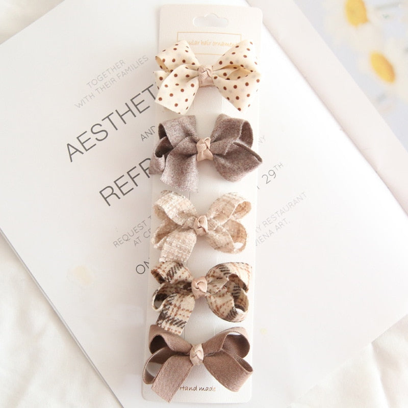 10/5Pcs Bowknot Hair Clips Baby