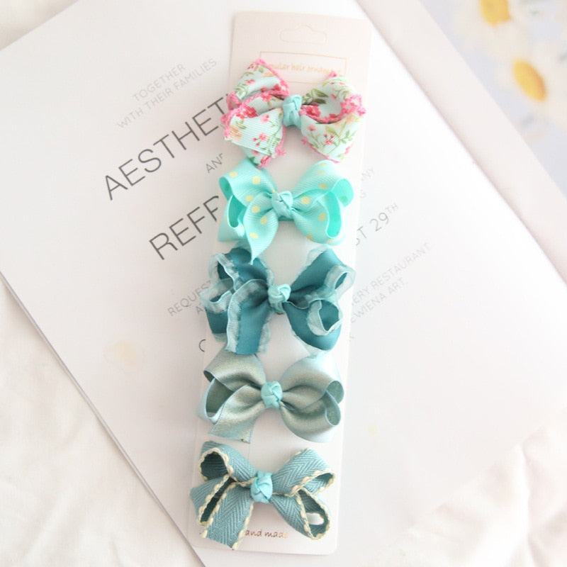 10/5Pcs Bowknot Hair Clips Baby