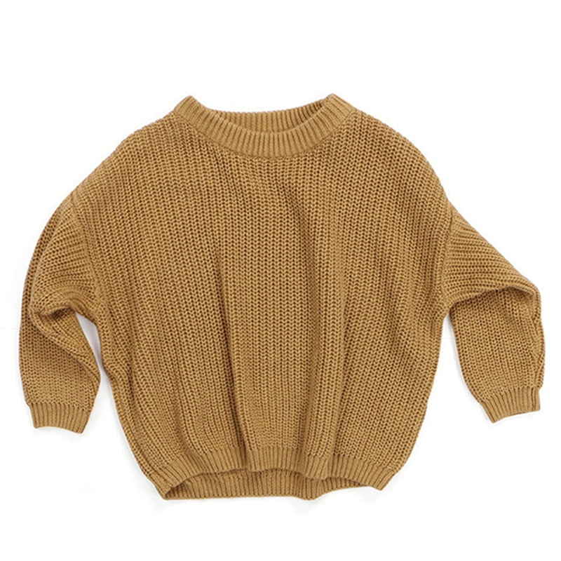 Solid Knit Wool Crewneck Sweaters