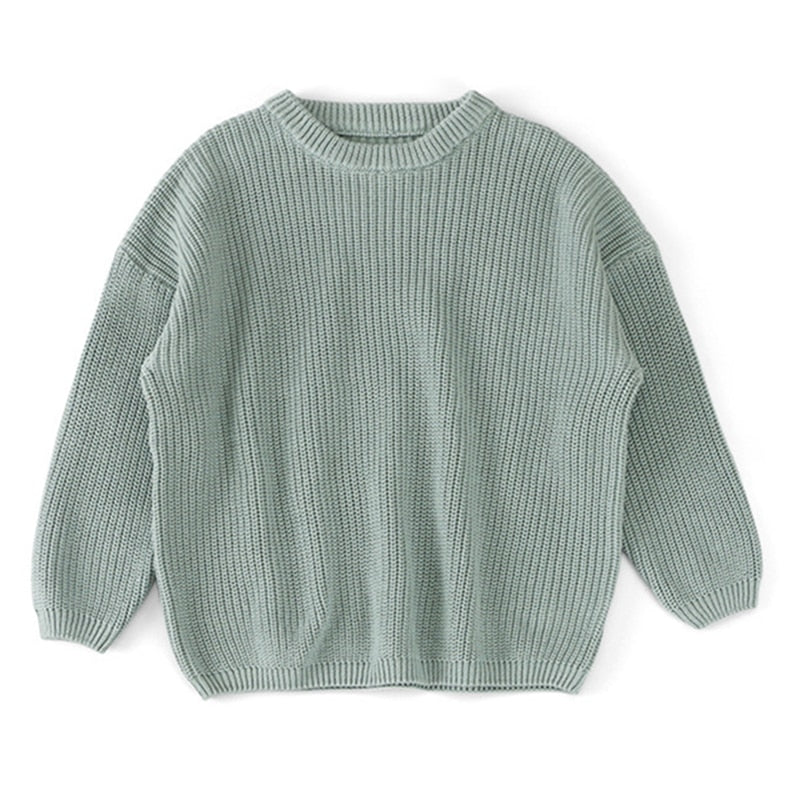 Solid Knit Wool Crewneck Sweaters