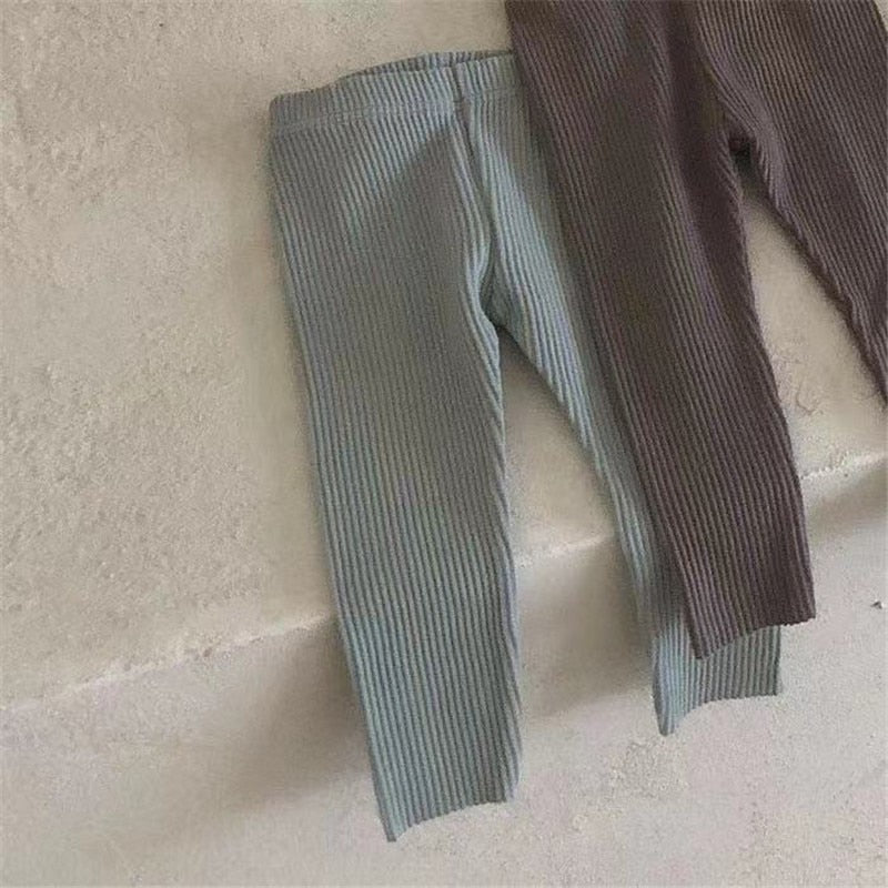 Cotton Ribbed Legging Pants