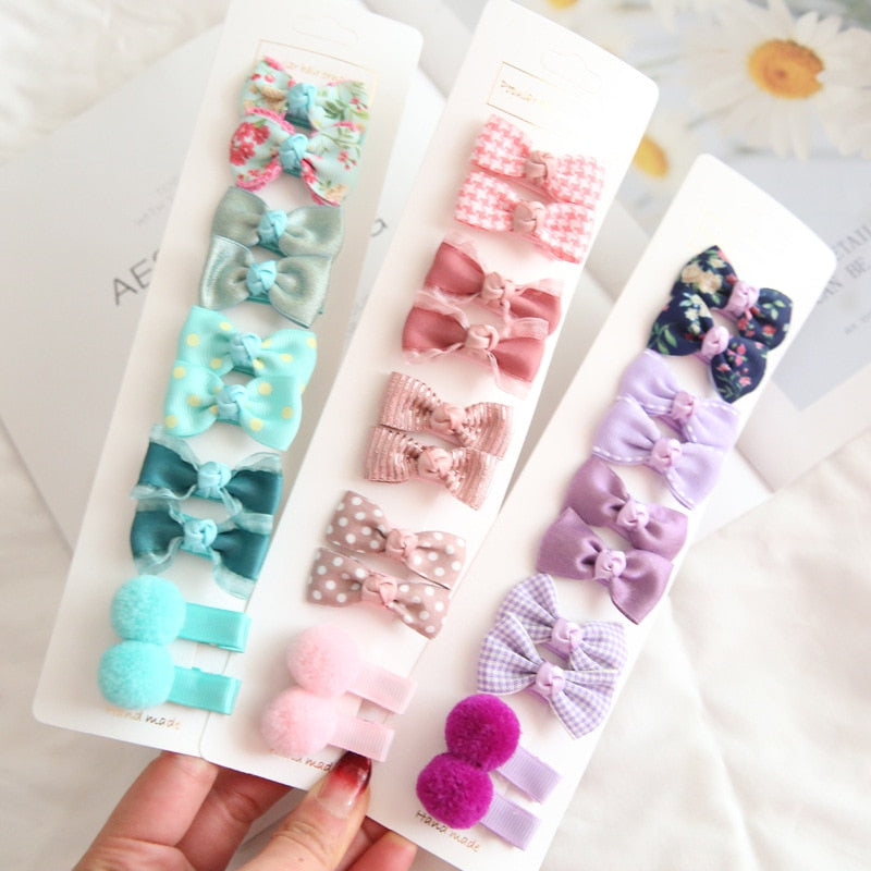 10/5Pcs Bowknot Hair Clips Baby