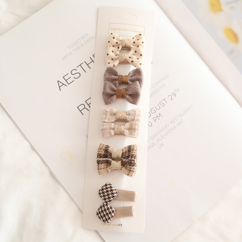 10/5Pcs Bowknot Hair Clips Baby