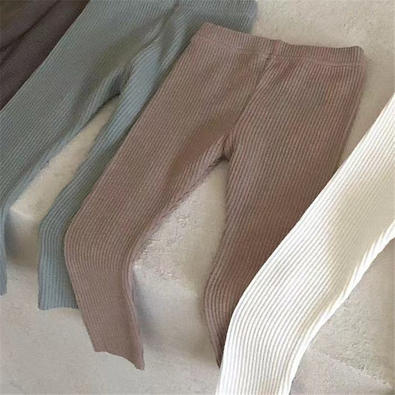 Cotton Ribbed Legging Pants