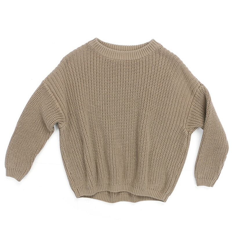 Solid Knit Wool Crewneck Sweaters