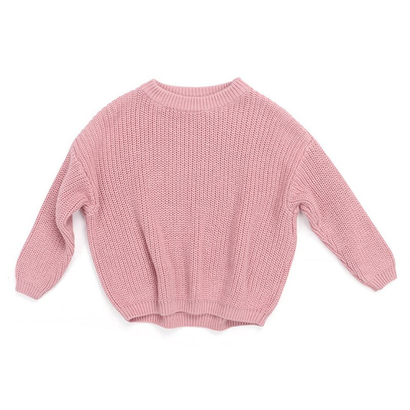 Solid Knit Wool Crewneck Sweaters