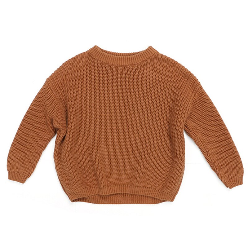 Solid Knit Wool Crewneck Sweaters