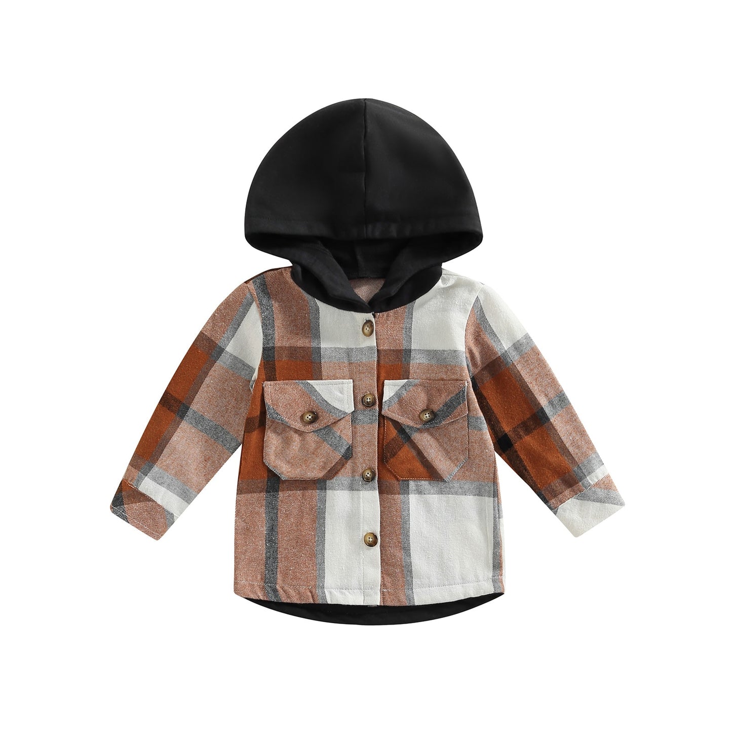 Plaid Long-sleeve Hooded Outwear