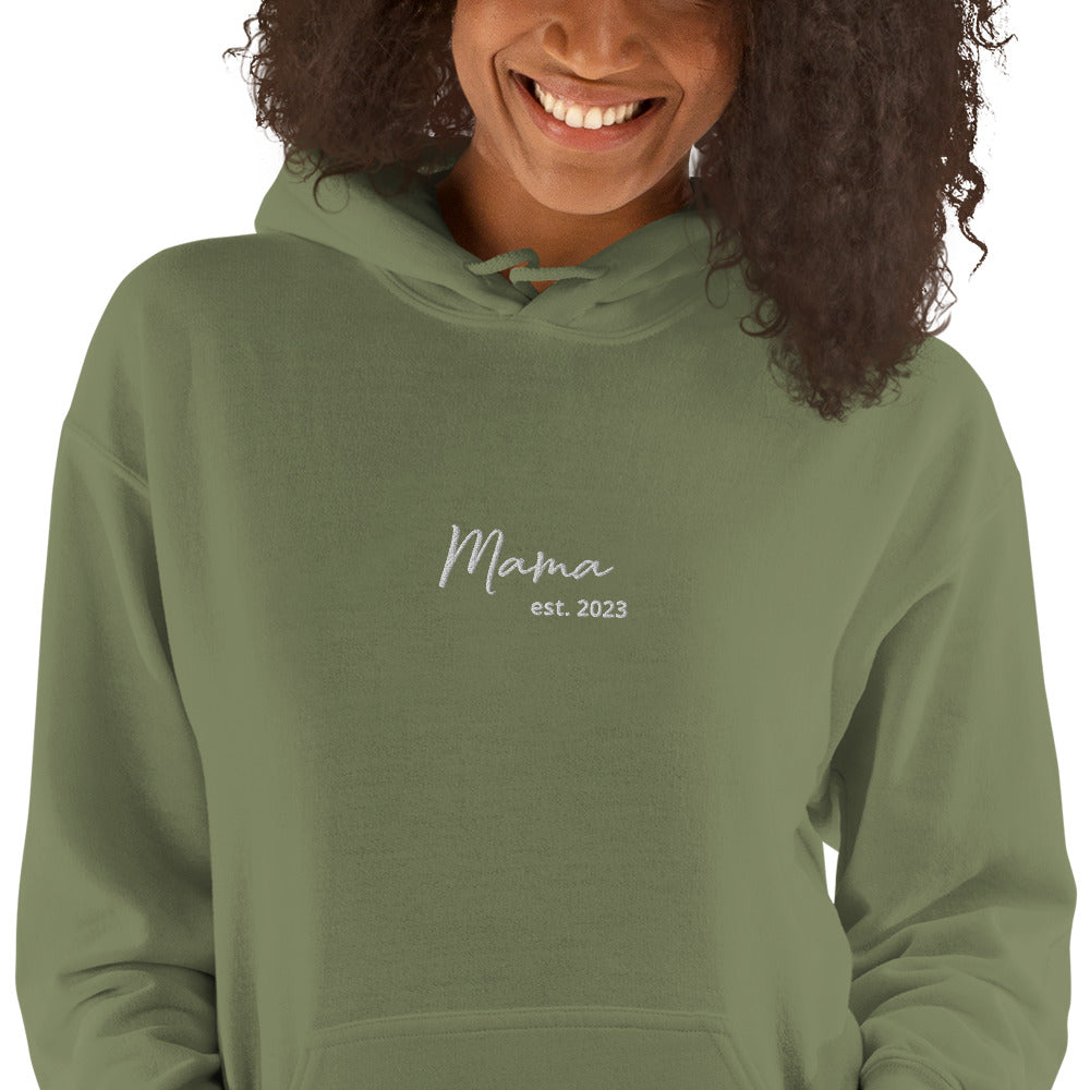 Mama est 2023 Embroidered Sweatshirt Hoodie